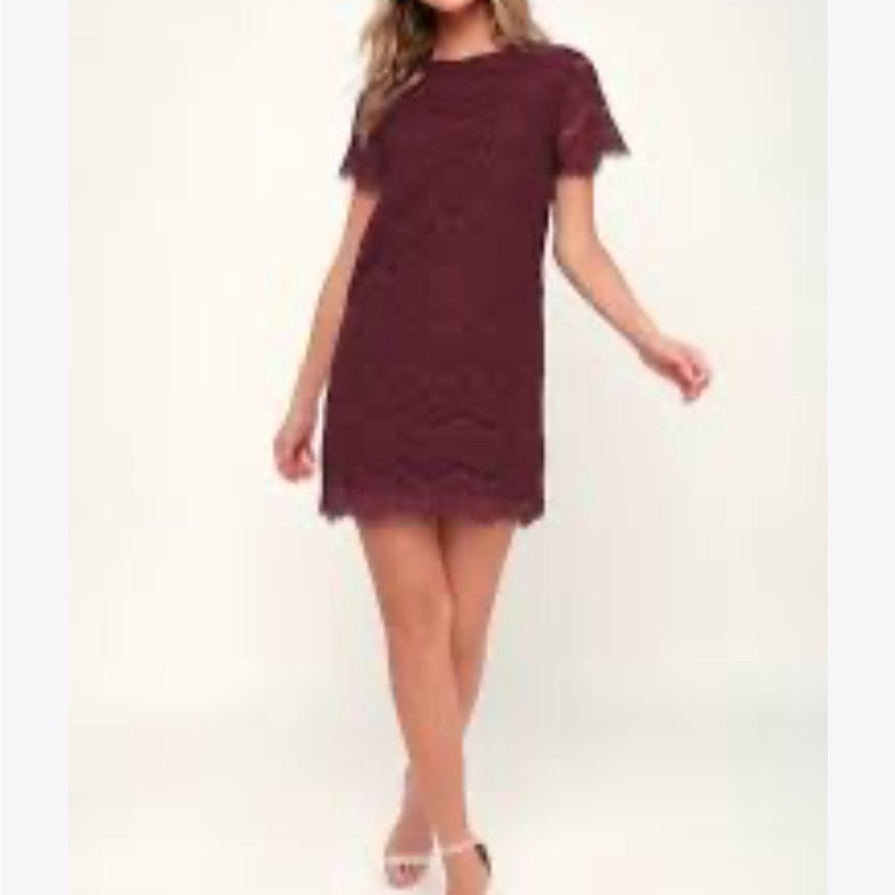 Lulus Take Me To Brunch Lace Shift Women Mini Dress Size XL NWt